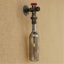 Røykgrå Vannflaskevegglampe