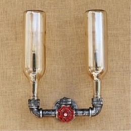 Retro Industriell Vindbryter Med Vannflaske Vegglampe Vegglampe Amber