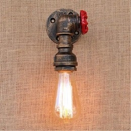 Nostalgi Enkel Vannrør Dekorativ Liten Vegglampe Vegglampe