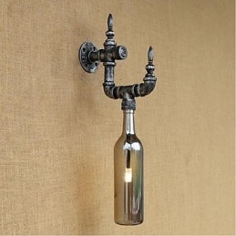 Retro Nostalgi Med Bryter Kafébar Restaurantgang Vannpipe Flaske Vegglampe