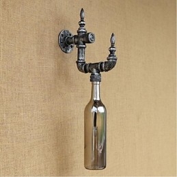 Retro Nostalgi Med Bryter Kafébar Restaurantgang Vannpipe Flaske Vegglampe