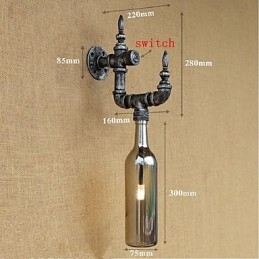 Retro Nostalgi Med Bryter Kafébar Restaurantgang Vannpipe Flaske Vegglampe