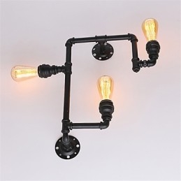 3 Hoder Vintage Industrielle Rørvegglamper Svarte Kreative Lys Restaurant Kafé Bar Dekorasjonsbelysning