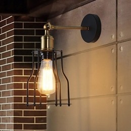 Loft Vintage Vegglamper Industriell Edison Fashion Simplicity Vegglampe Metallsokkel