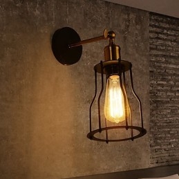 Loft Vintage Vegglamper Industriell Edison Fashion Simplicity Vegglampe Metallsokkel
