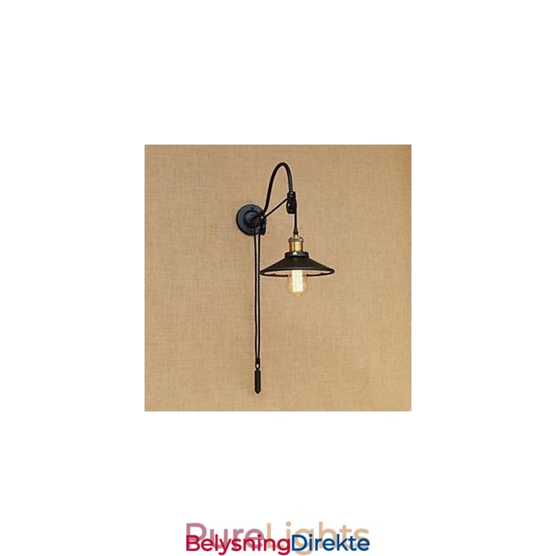 Løftbar Spisestuevegglampe Med Justerbar Gjengelengde På Retro Kreativ Karakter Soveromsvegglampe I Jern