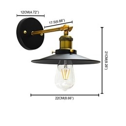 Mal Enkeltvegg Jernvegglampe Dum Svart Lyssabellampe På Veggen