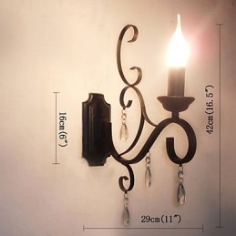 Krystalllyslampe Jern Kreativ Personlighet Korridor Trappedekorasjon Nattbordslampe Vegglampe
