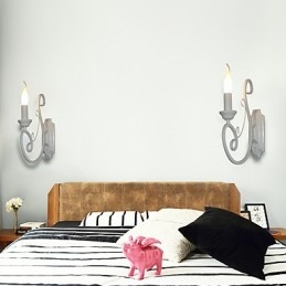 Stearinlyslampe Nattbordslampe Vegglampe Jernkorridor Kreativ Pastoral Speillampe