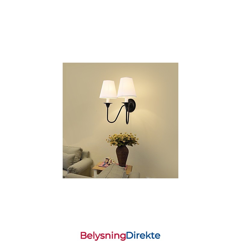 Rustikk Hytte Sort Oksidfinish Funksjon For Øyebeskyttelse Omgivelseslys Vegglampe Vegglampe