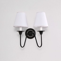 Rustikk Hytte Sort Oksidfinish Funksjon For Øyebeskyttelse Omgivelseslys Vegglampe Vegglampe