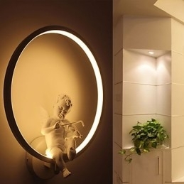 Vegglampe Moderne Kreativ Personlighetslampe Designer Angel Dekorasjonslampe Aluminium Integrert Korridor Vegglampe
