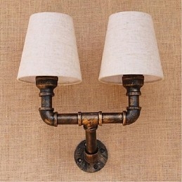 Rustikk Lodge Messingdetalj For Omgivelseslys Vegglampe Vegglampe