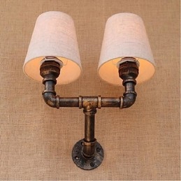 Rustikk Lodge Messingdetalj For Omgivelseslys Vegglampe Vegglampe