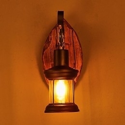 Enkelthodet Industriell Vintage Retro Tre Metall Maling Farge Vegglampe For Hjem Hotell Korridor Dekor Vegglampe