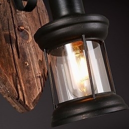 Enkelthodet Industriell Vintage Retro Tre Metall Maling Farge Vegglampe For Hjem Hotell Korridor Dekor Vegglampe