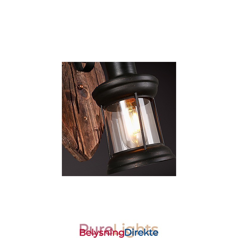 Enkelthodet Industriell Vintage Retro Tre Metall Maling Farge Vegglampe For Hjem Hotell Korridor Dekor Vegglampe