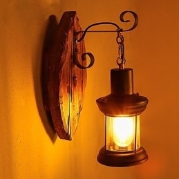 Enkelthodet Industriell Vintage Retro Tre Metall Maling Farge Vegglampe For Hjem Hotell Korridor Dekor Vegglampe