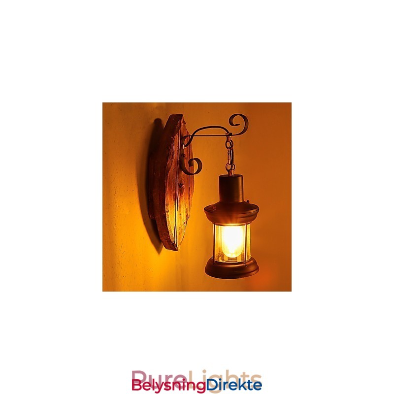 Enkelthodet Industriell Vintage Retro Tre Metall Maling Farge Vegglampe For Hjem Hotell Korridor Dekor Vegglampe