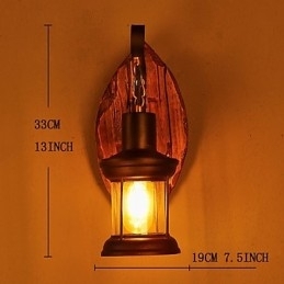 Enkelthodet Industriell Vintage Retro Tre Metall Maling Farge Vegglampe For Hjem Hotell Korridor Dekor Vegglampe