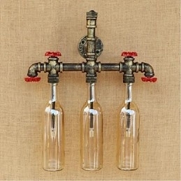 Retro Industriell Vindbryter Med Vannflaske Vegglampe Vegglampe Amber