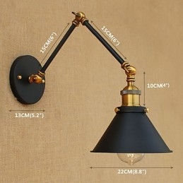 Vegglampe I Messing, Vintage, Industriell Vegglampe, Hjemmebelysning, Innendørsdekor, Vegglampe