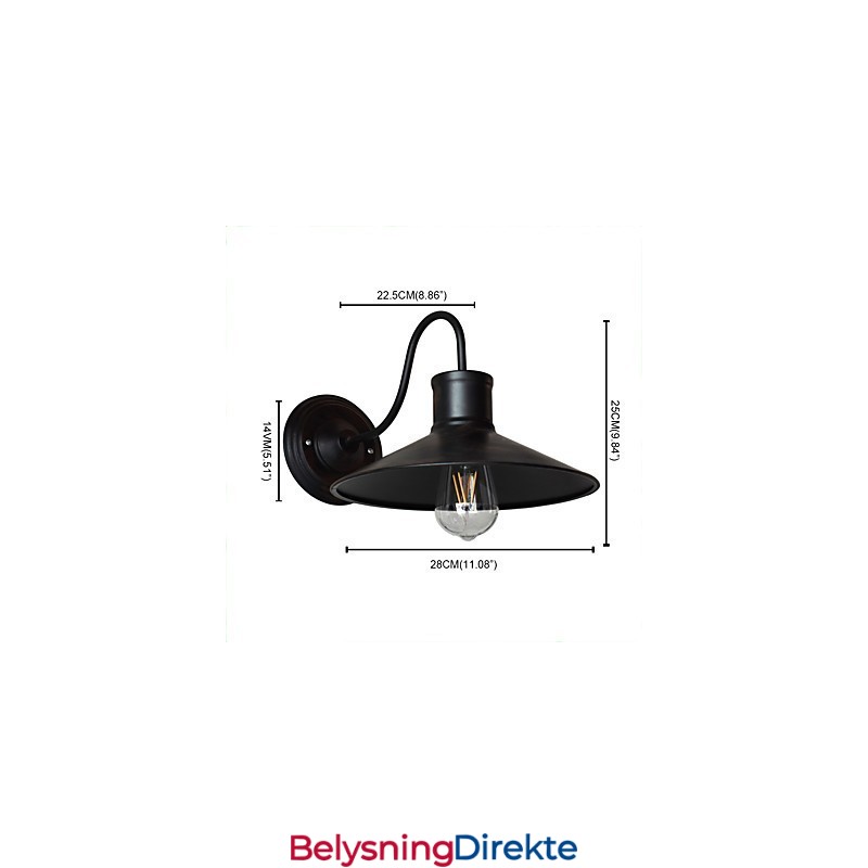 Vegglampe Vegglampe Veggjernsvegglampe Dum Black Lightsaber-Lampe På Veggen