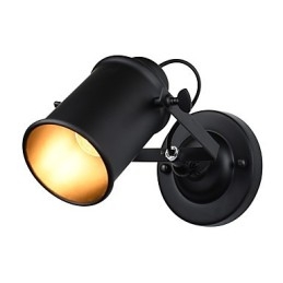 Malt Stålvegglampe Dum Svart Amerikansk Kaffedekorasjon Retro Vegglampe Lyssabellampe På Vegg