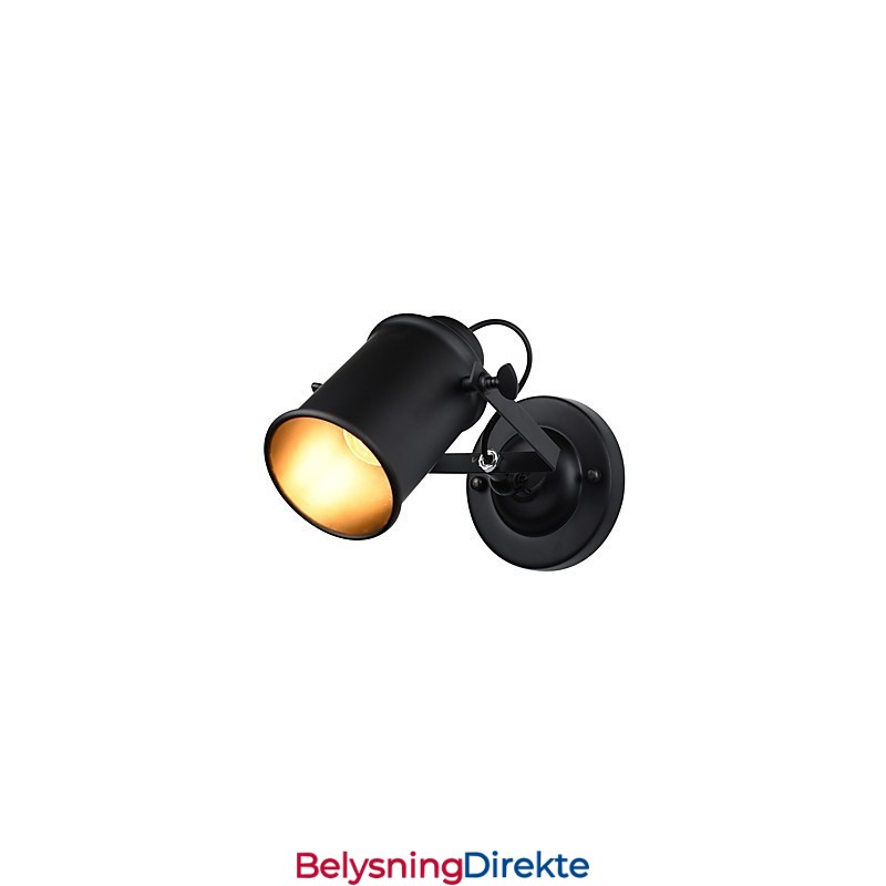 Malt Stålvegglampe Dum Svart Amerikansk Kaffedekorasjon Retro Vegglampe Lyssabellampe På Vegg