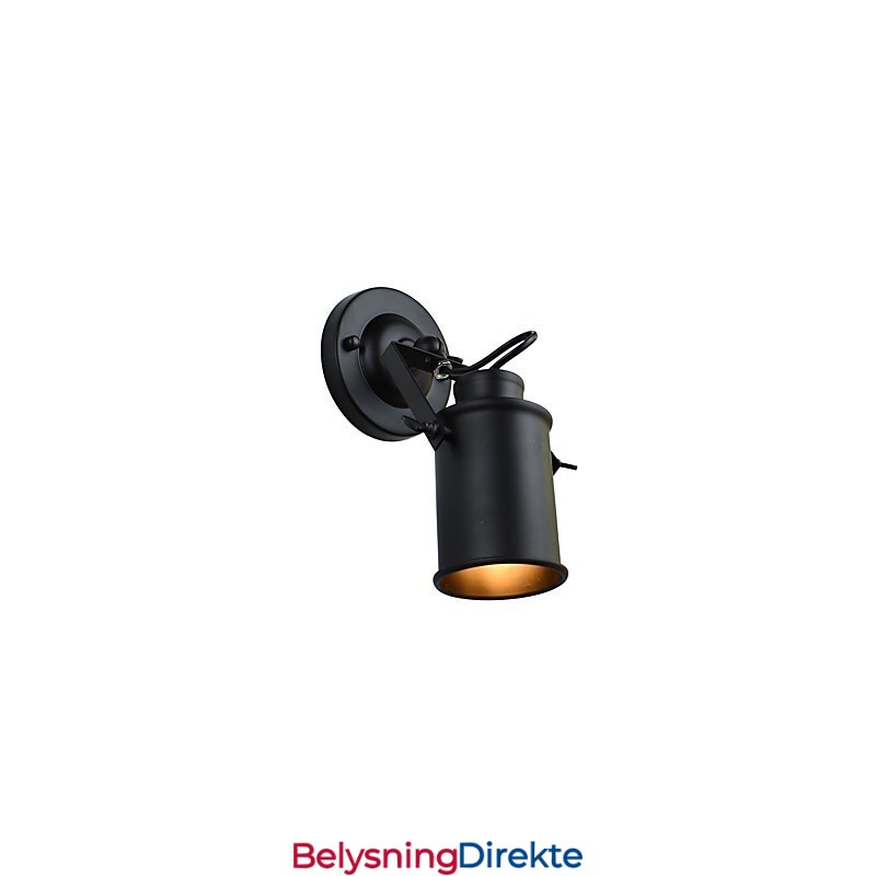 Malt Stålvegglampe Dum Svart Amerikansk Kaffedekorasjon Retro Vegglampe Lyssabellampe På Vegg