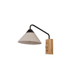 Enkel Vegglampe, Nattbordslampe Med Glassskjerm Og Heltre Til Soverom, Kommode, Stue, Babyrom, Studentrom, Salongbord, Bokhylle