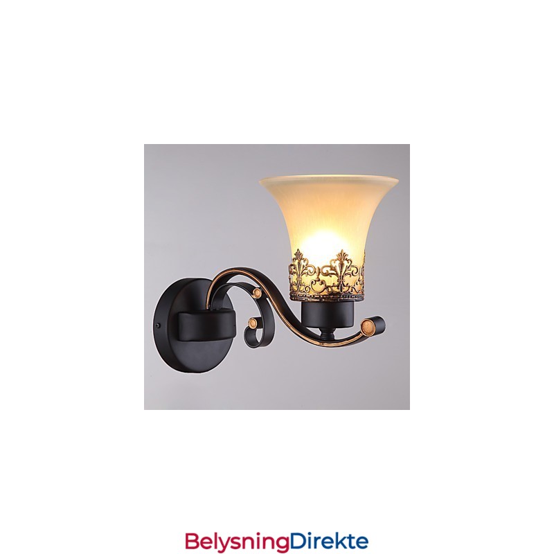 Amerikansk, Landlig Vintage Vegglampe I Metall Med Glass, Enkelt Hode, For Kantine, Stue, Entré, Dekorer Vegglampe