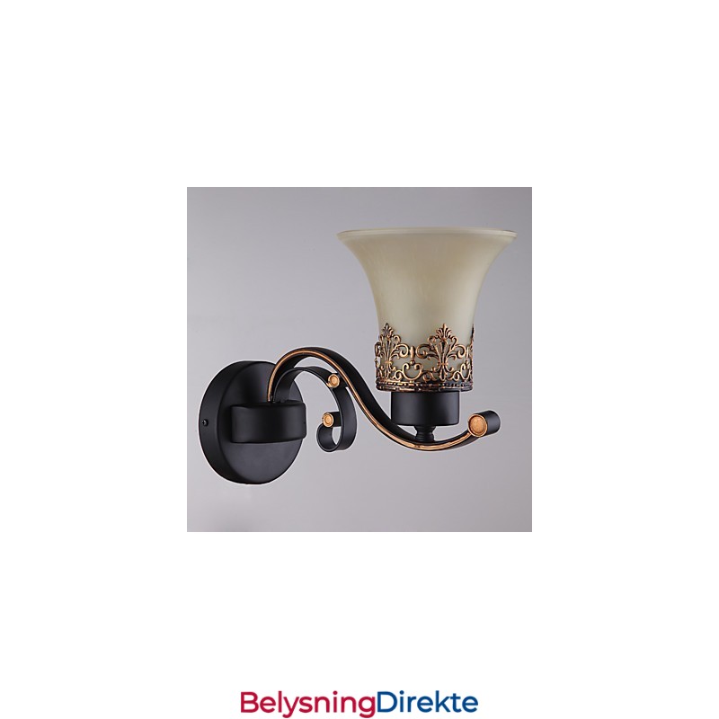 Amerikansk, Landlig Vintage Vegglampe I Metall Med Glass, Enkelt Hode, For Kantine, Stue, Entré, Dekorer Vegglampe
