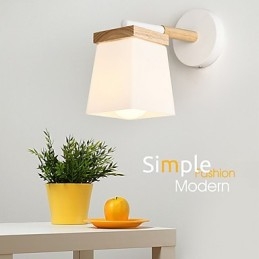 Firkantet Glassskjermvegglampe For Soverom Moderne Funksjon Omgivelseslys Vegglampe Vegglampe