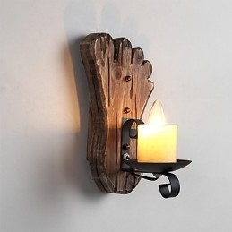 Enkelthodet Industriell Vintage Retro Tre Metall Maling Farge Vegglampe For Hjem Hotell Korridor Dekor Vegglampe