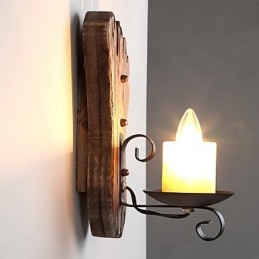 Enkelthodet Industriell Vintage Retro Tre Metall Maling Farge Vegglampe For Hjem Hotell Korridor Dekor Vegglampe
