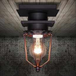 Retro Smijern Vegglampe Enkelthode Antikk Mimringslampe Loft Amerikansk Jern Vintage Liten Bur Taklampe