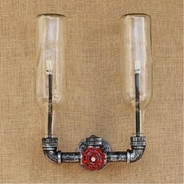Retro Industriell Vindbryter Med Vannflaske Vegglampe