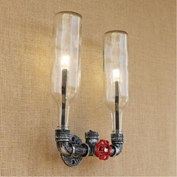 Retro Industriell Vindbryter Med Vannflaske Vegglampe