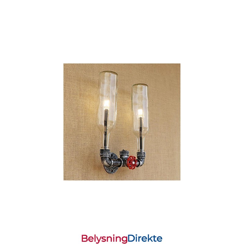 Retro Industriell Vindbryter Med Vannflaske Vegglampe
