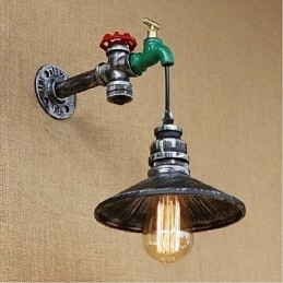 Rustikk Hyttemaling For Omgivelseslys Vegglampe Med Vegglampe