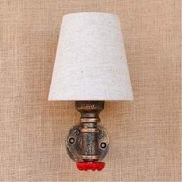 Rustikk Lodge Messingdetalj For Omgivelseslys Vegglampe Vegglampe