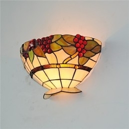 Retro Landlig Vegglampe Glassskjerm Stue Soverom Restaurant Kafé Bar Vegglampe