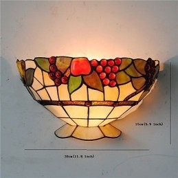Retro Landlig Vegglampe Glassskjerm Stue Soverom Restaurant Kafé Bar Vegglampe