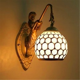 Enkel Europeisk Stil Vegglampe Retro Pastoral Soverom Nattbord Balkong Trapper Gang Speillampe