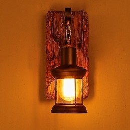 Enkelthodet Industriell Vintage Retro Tre Metall Maling Farge Vegglampe For Hjem Hotell Korridor Dekor Vegglampe