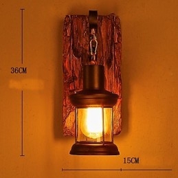 Enkelthodet Industriell Vintage Retro Tre Metall Maling Farge Vegglampe For Hjem Hotell Korridor Dekor Vegglampe