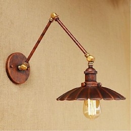 Lang Arm Halvrust Retro Kreativ Nostalgisk Uttrekkbar Sammenleggbar Vegglampe Vegglampe