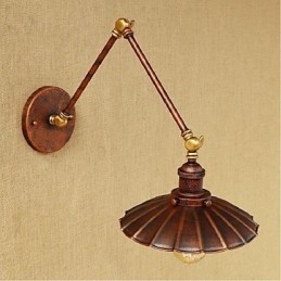 Lang Arm Halvrust Retro Kreativ Nostalgisk Uttrekkbar Sammenleggbar Vegglampe Vegglampe
