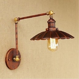 Lang Arm Halvrust Retro Kreativ Nostalgisk Uttrekkbar Sammenleggbar Vegglampe Vegglampe